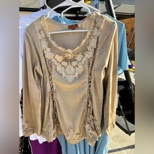 Scully long sleeve lace shirt